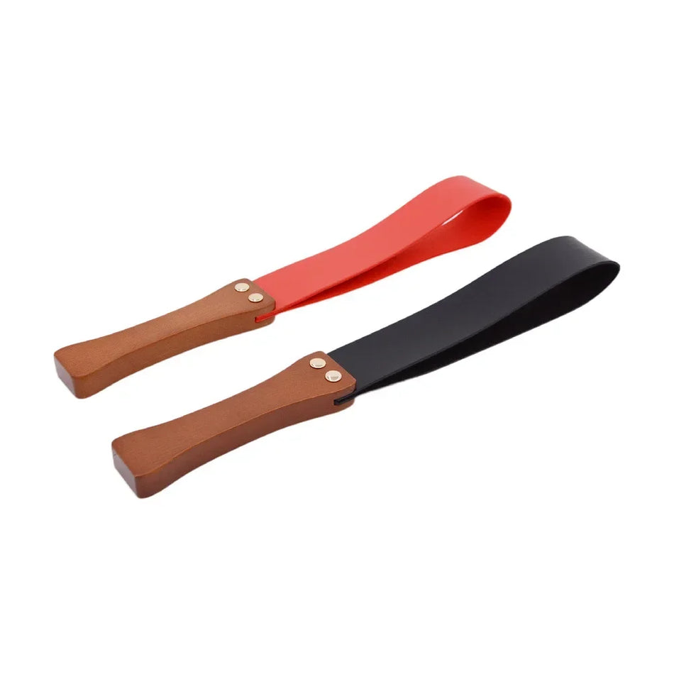 Wooden Handle Leather Whip &ndash; Handcrafted Wooden Grip