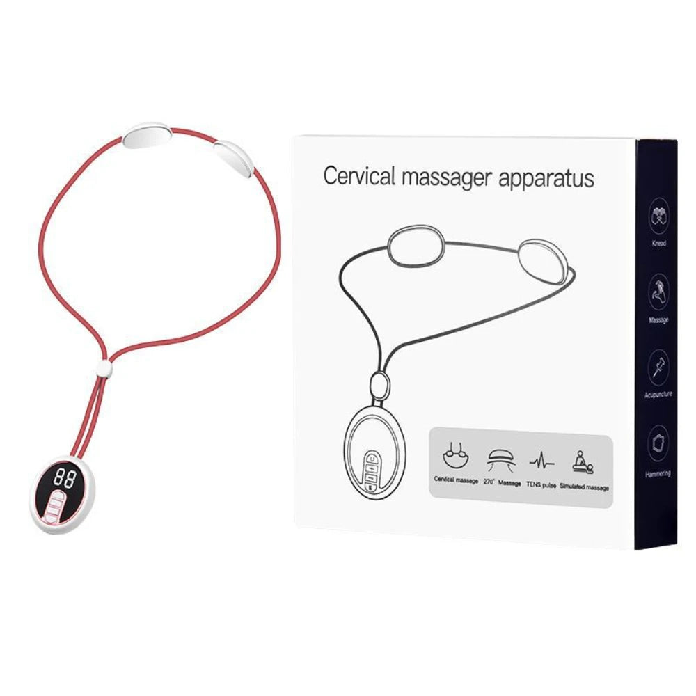 Intelligent Micro Current Neck Massager with Hot Compress and Pain Relief Features WHITE