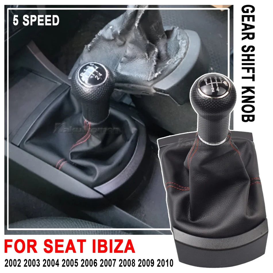 Mânere de schimbător de viteze cu cizmă din piele PU pentru Seat Ibiza