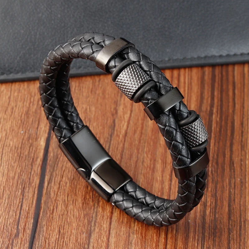 Leather Charm Bracelet for Men color 1 / 21cm