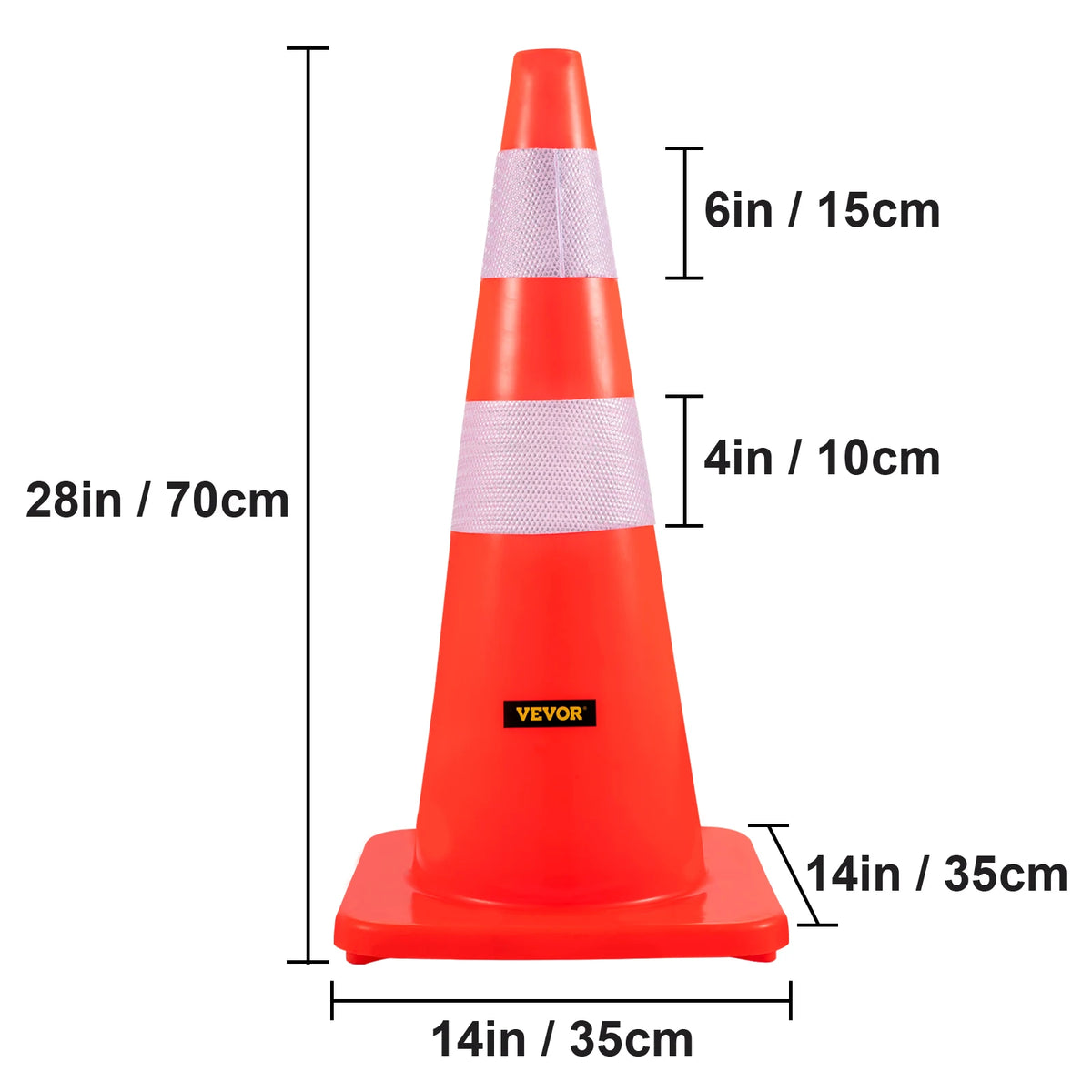 SucceBuy Safety Cones 18-36 Inches &ndash; Heavy-Duty Base System