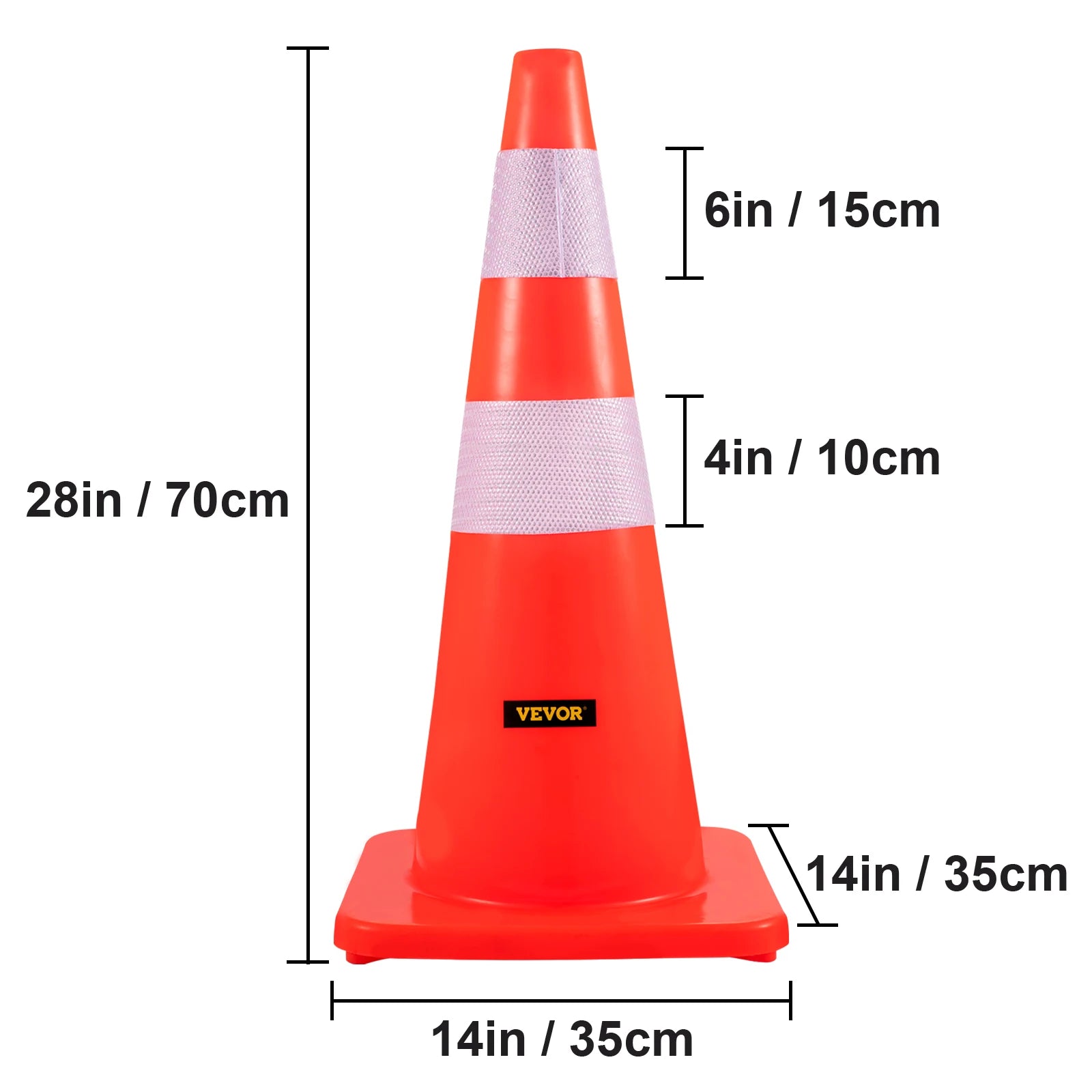 SucceBuy Safety Cones 18-36 Inches &ndash; Heavy-Duty Base System