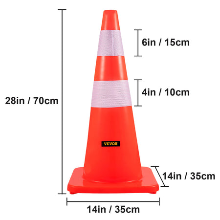 SucceBuy Safety Cones 18-36 Inches &ndash; Heavy-Duty Base System