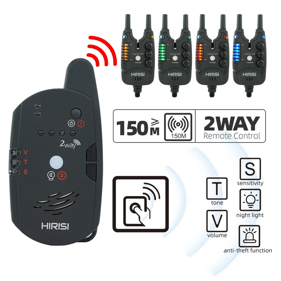 Hirisi Carp Fishing Wireless Bite Alarm S8 2 Way Remote
