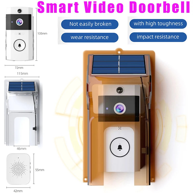 Luxuglow 720p Wireless Doorbell &ndash; Solar Powered Operation