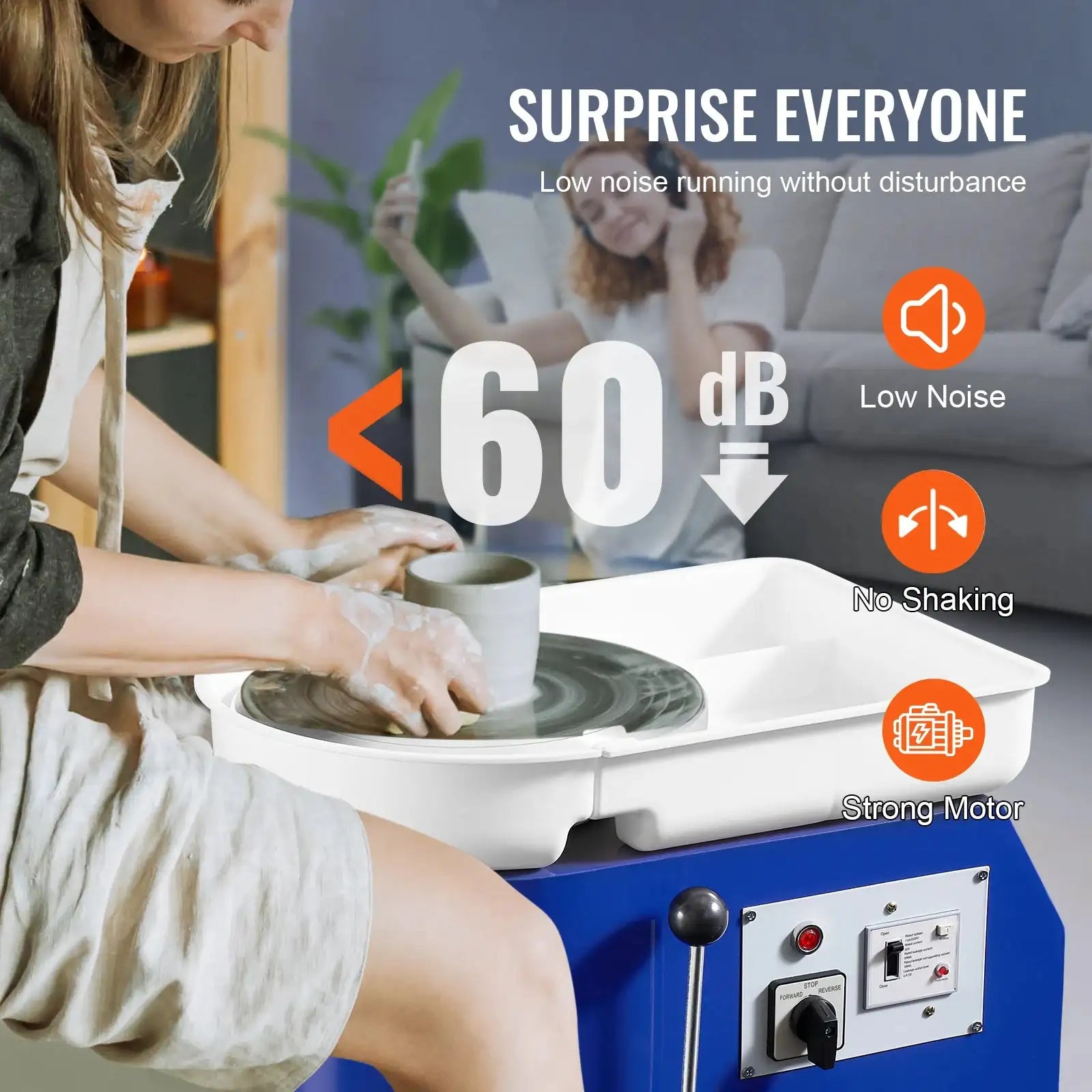 11in Pottery Wheel &ndash; Adjustable 60-300RPM