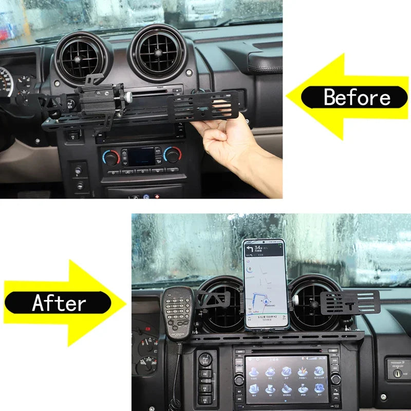 Držák telefonu do středové konzole Hummer H2 černý s více funkcemi