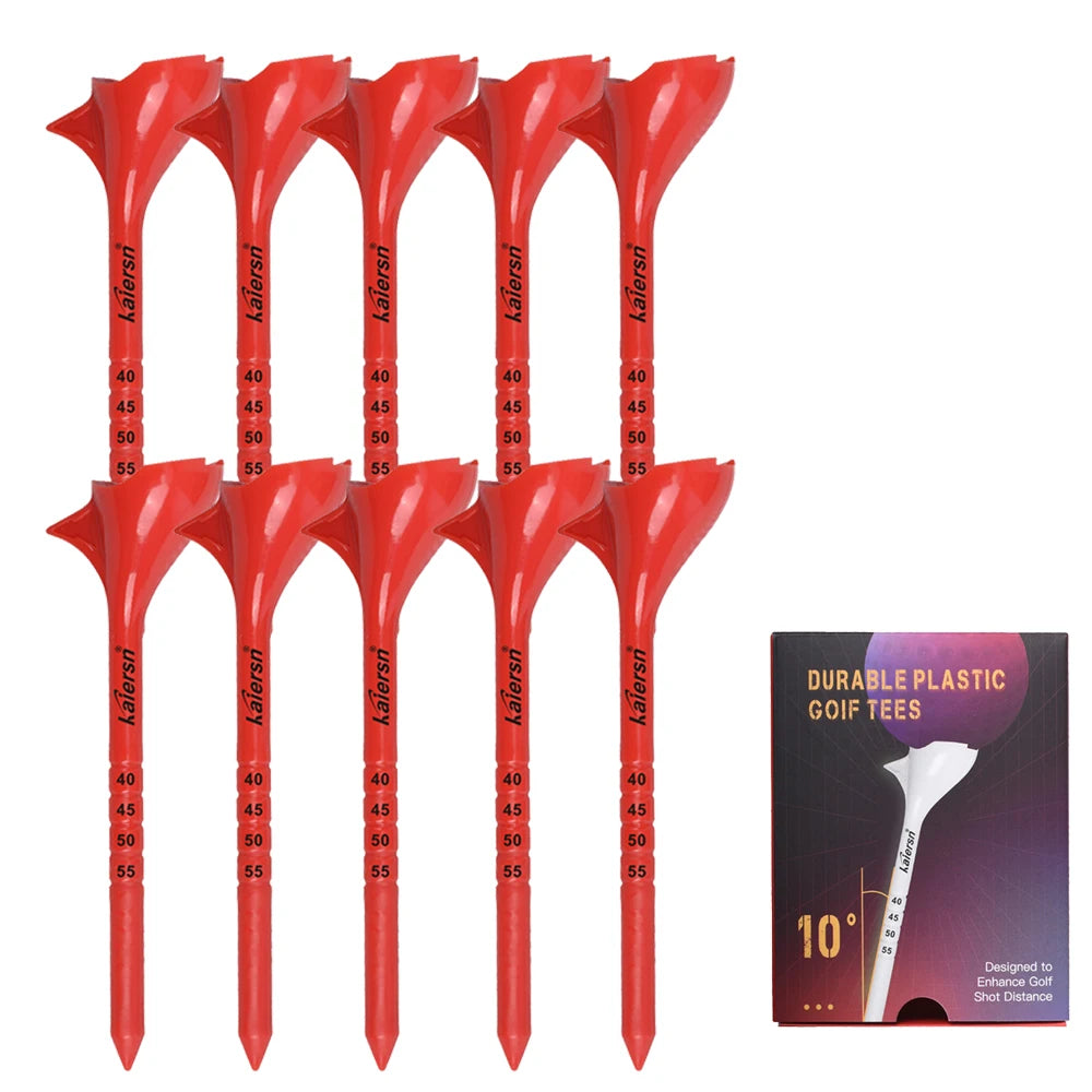 Kaiersn Golf Tees 10Pcs &ndash; Enhanced Shot Distance Design Red