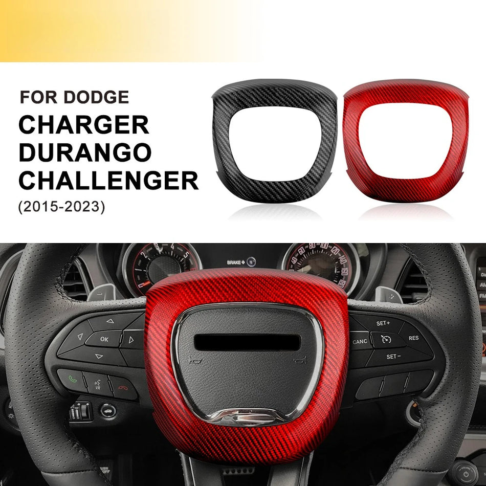 Karbon Fiber Direksiyon Hava Yastığı Kapağı | Dodge Charger Durango Challenger 2015-2023