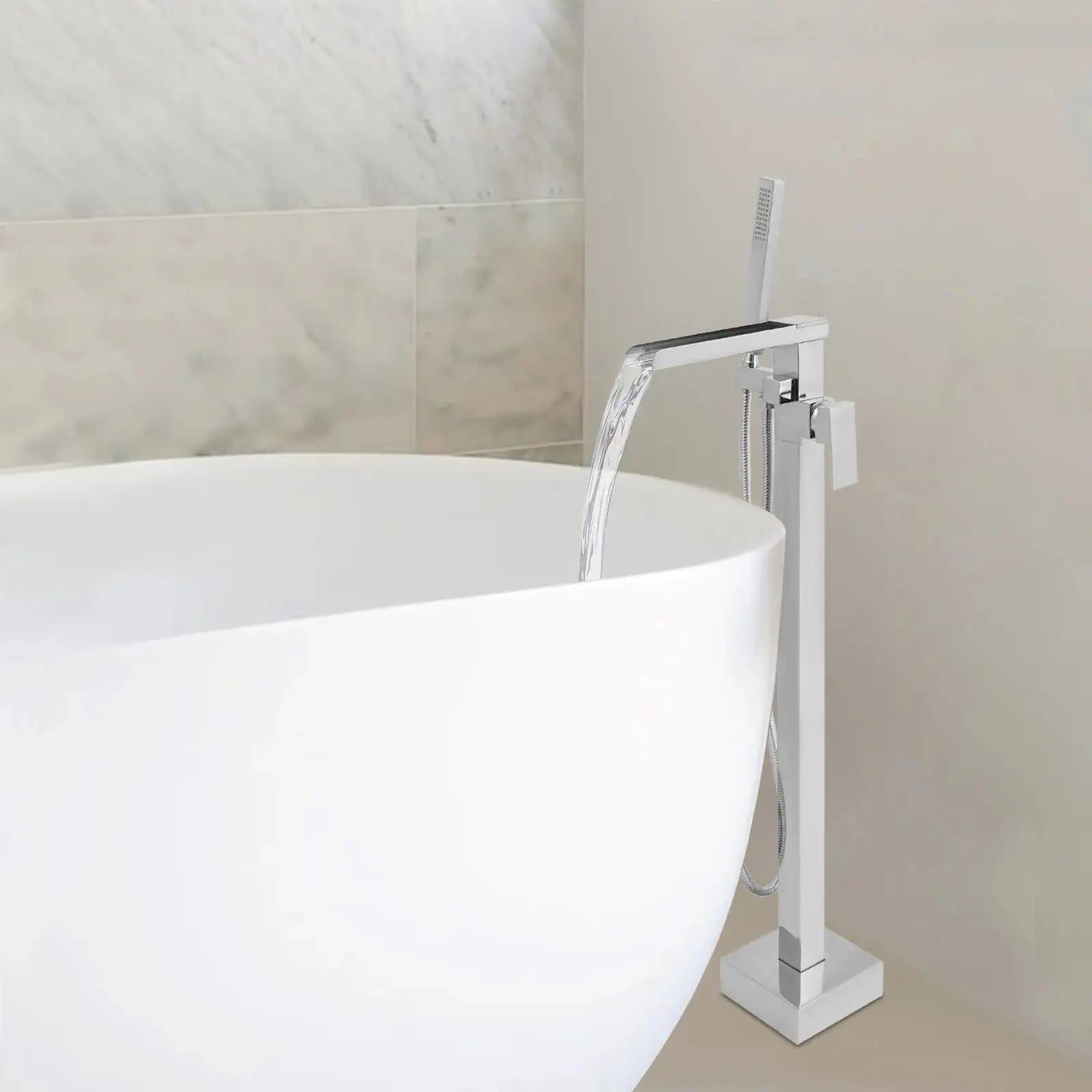 Freestanding Bath Tap &ndash; Waterfall Mixer With Hand Shower