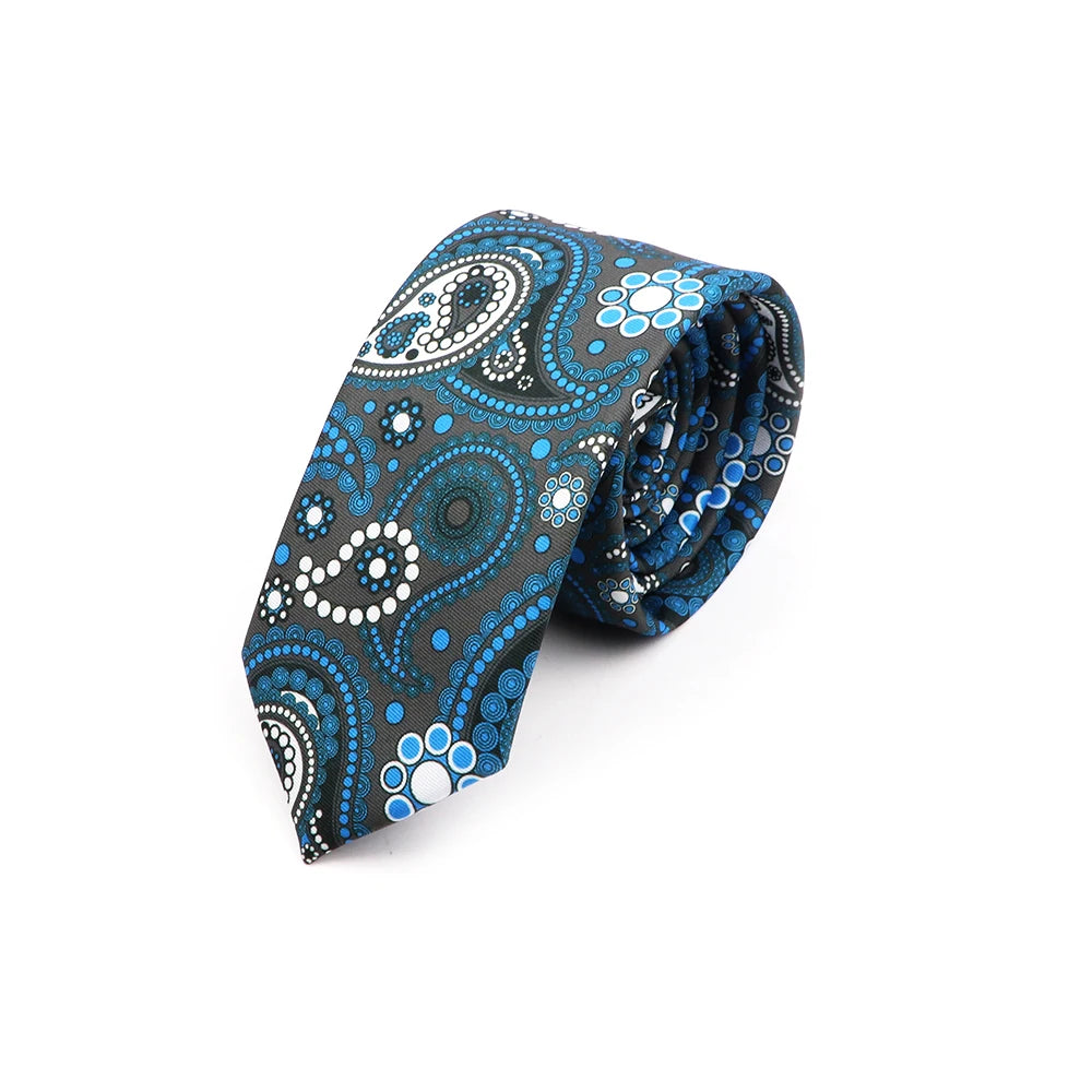 Vintage Paisley Men's Tie - Blue Red Necktie for Business &amp; Weddings 3
