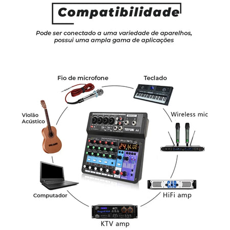 TEYUN A6 A8 A4 6/8 Channel Audio Mixer &ndash; Portable Mixer