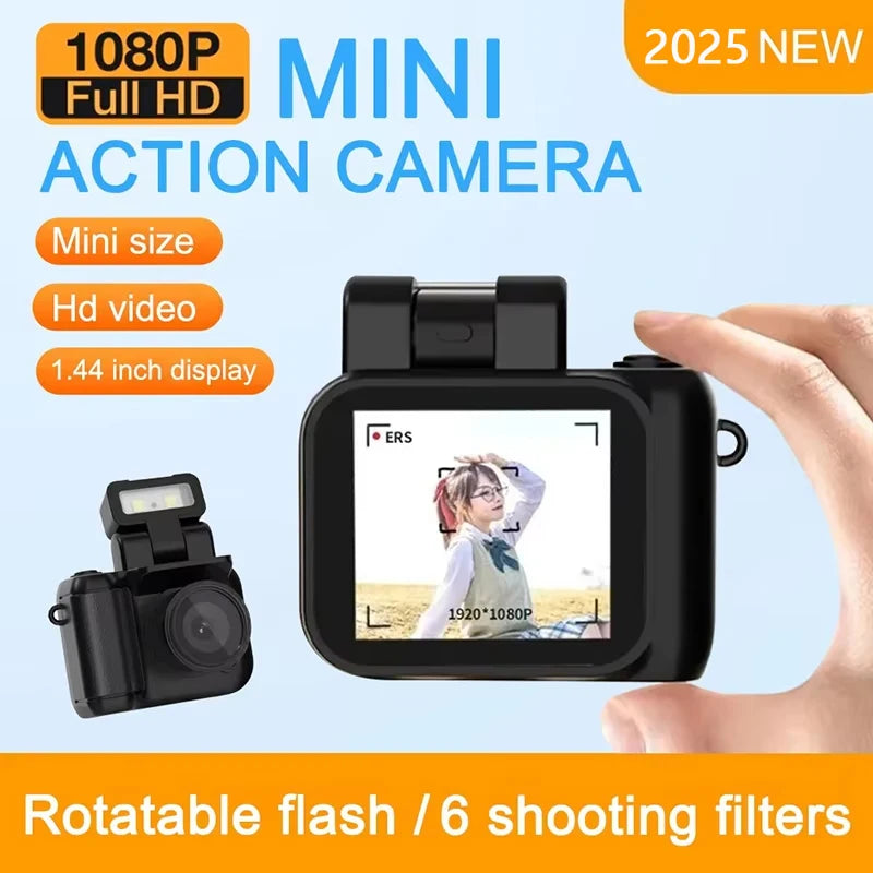 Caméra de style monoreflexe mini avec CMOS, flash, station d'accueil pour batterie, enregistreur 1080p