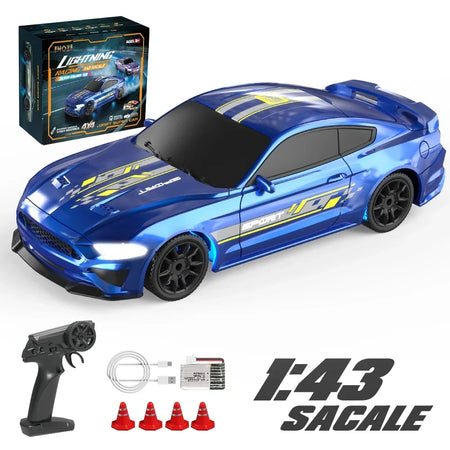 1/43 RC Car 4x4 2.4G Remote Vehicle RTR &ndash; LED Lights Blue