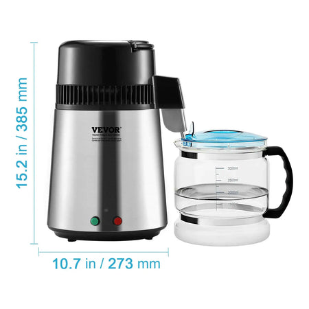 4L Distiller 750W Countertop Distilled Water Maker Stainless / france