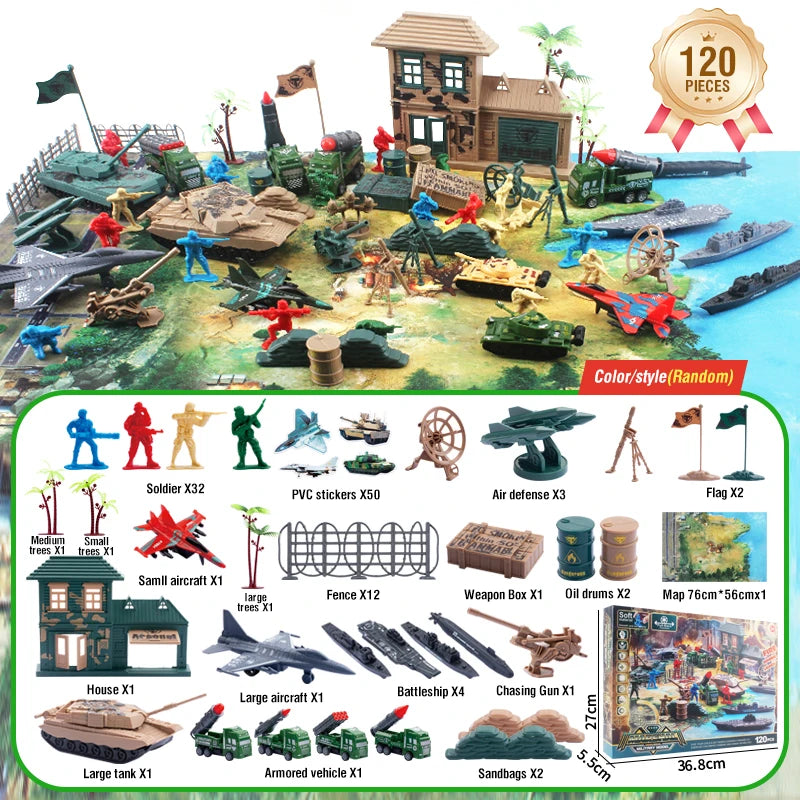 Military Action Figures Scene Map Kit &ndash; Educational Playset ME-120D