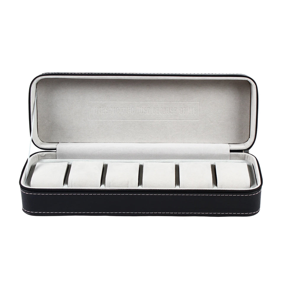 Watch Storage Box Black 6/10/12 Slots &ndash; Compact Travel Case