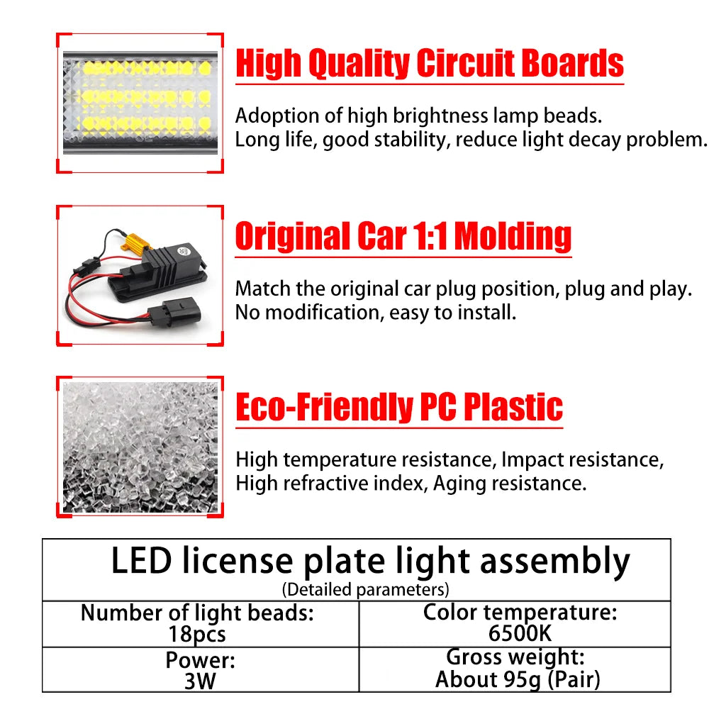 VW Passat B6 B7 License Plate Lights LED PC Housing – InterCyprus ...