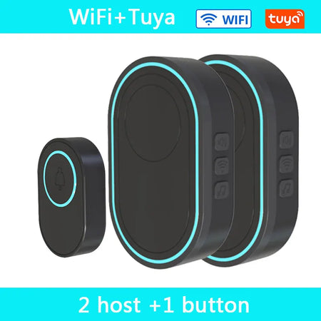 Wireless Doorbell Tuya App &ndash; Waterproof Design And LED Black WiFi 3 / EU Plug