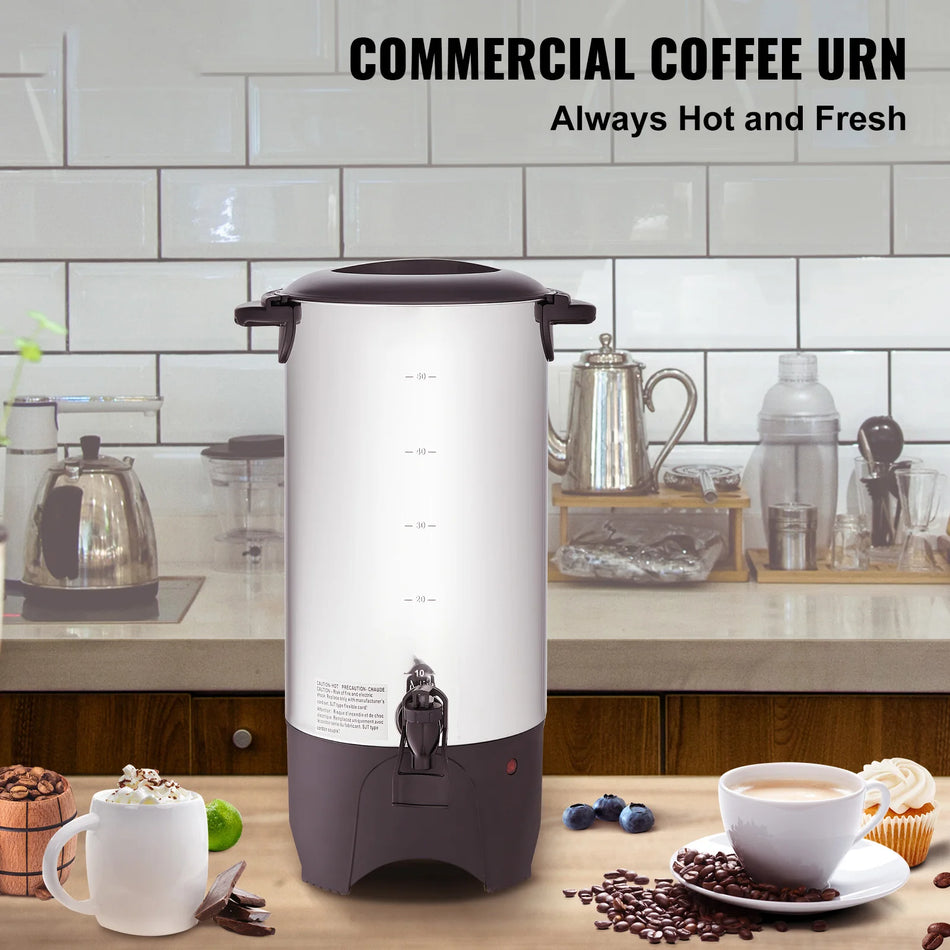 Urna de café comercial de 50 tazas de acero inoxidable 1000W