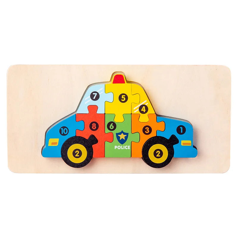 Wooden 3D Dinosaur Puzzle for Toddlers - Educational Jigsaw Toy for Early Learning and Color Sorting C