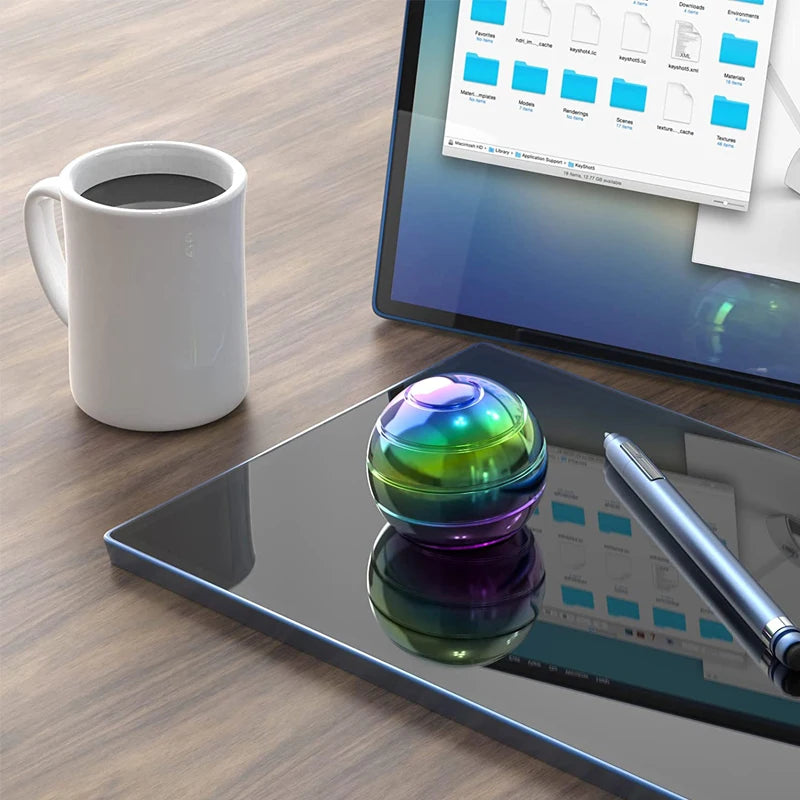 Muddy Puddles Kinetic Spinning Desk Toy - Metal Gyro for Stress Relief