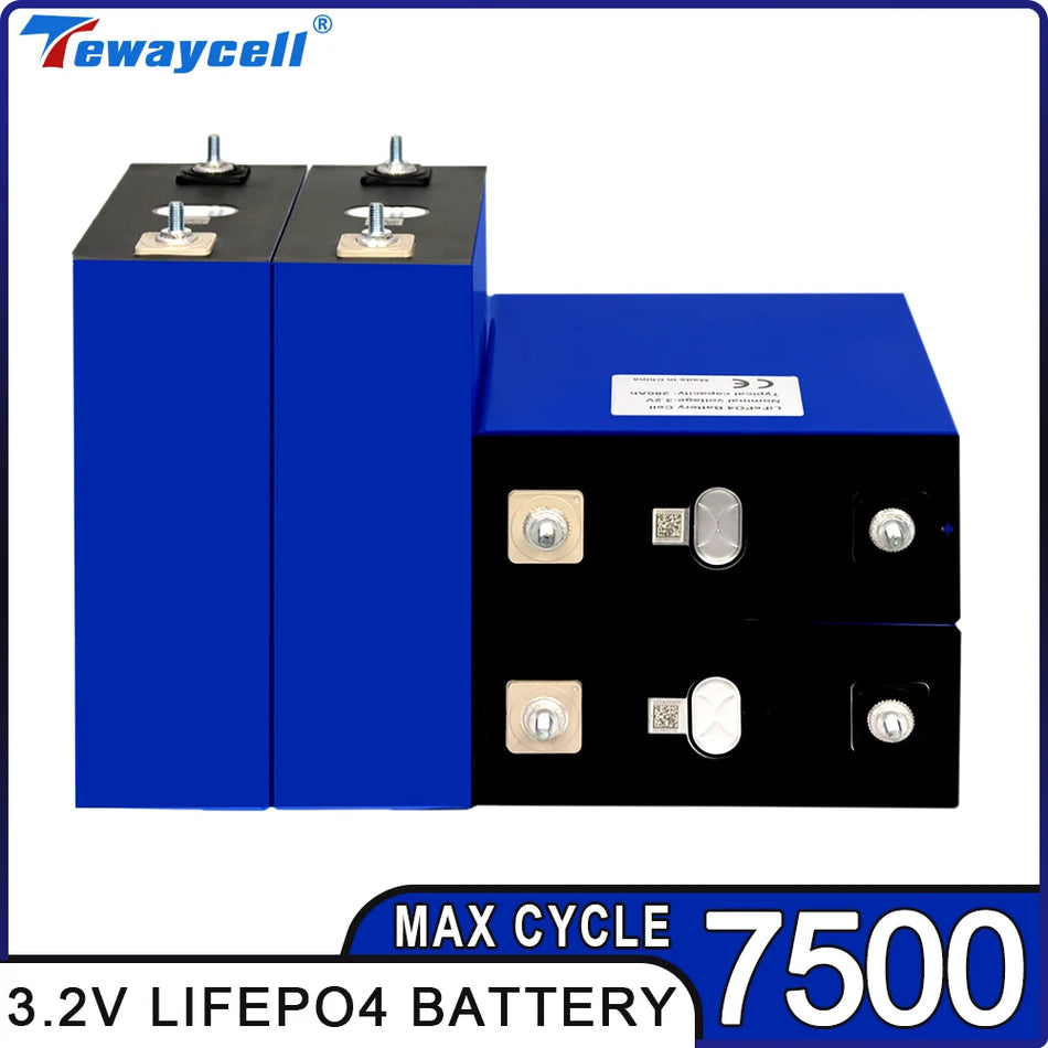 Tewaycell Pacco Batteria LiFePO4 3.2V Quattro Pezzi Prismatico 340Ah 314Ah 280Ah Per Solare RV Barca Certificato CE