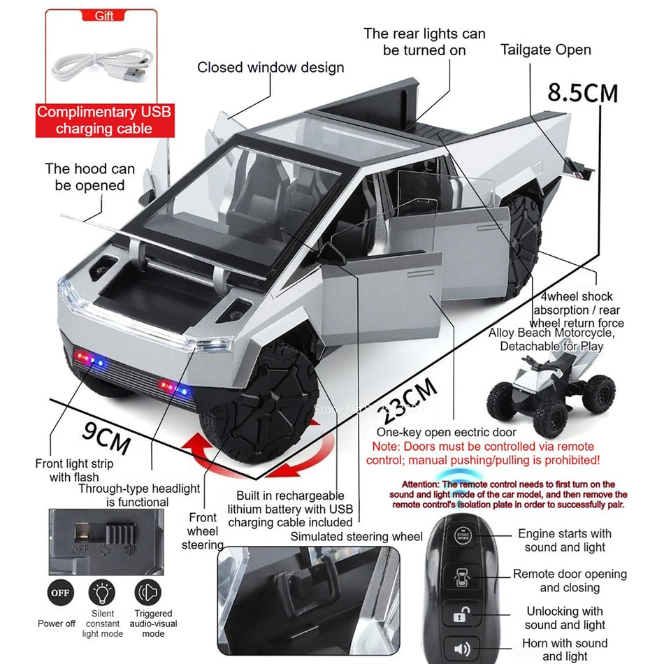 Auto de juguete a control remoto Cyber Pickup S680 en escala 1:24 con sonido y luces.