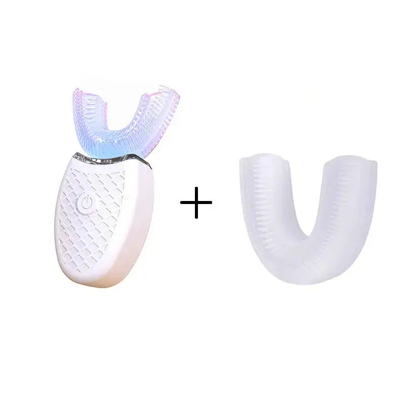 BALASHOV 360 Degree Silicone Head Sonic Electric Toothbrush White and 1 nozzles