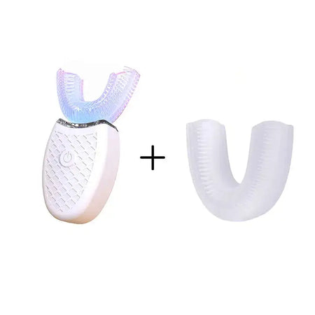 BALASHOV 360 Degree Silicone Head Sonic Electric Toothbrush White and 1 nozzles