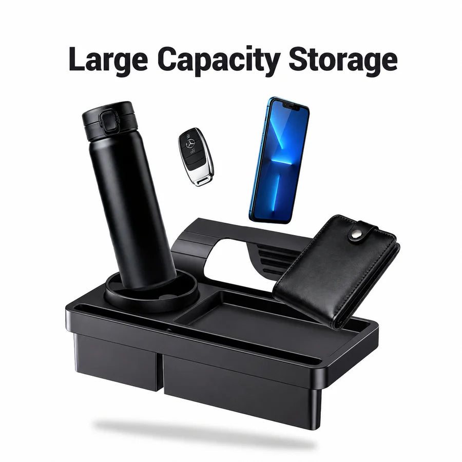 Car Door Window Gap Cup Holder With Phone Storage Organizer