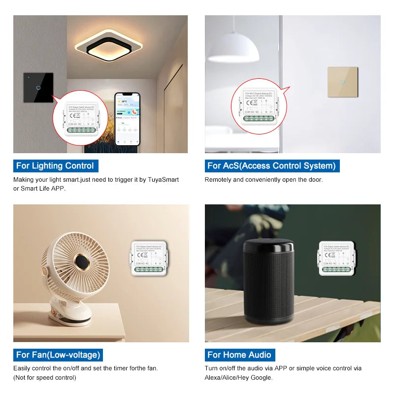 Smart Dry Contact WiFi &amp; Zigbee Switch Module - Alexa &amp; Google Home Compatible