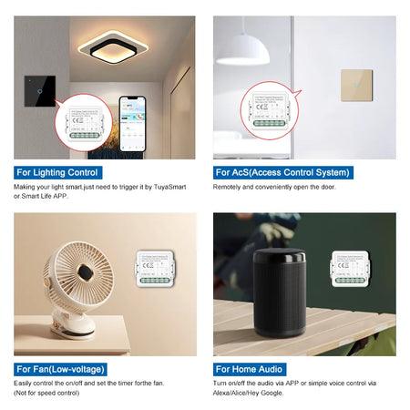 Smart Dry Contact WiFi &amp; Zigbee Switch Module - Alexa &amp; Google Home Compatible