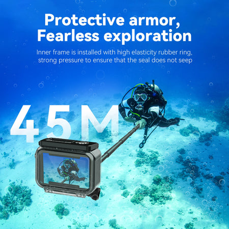 TELESIN 45M Waterproof Case for DJI OSMO Action 3/4/5 Pro - Underwater Camera Housing