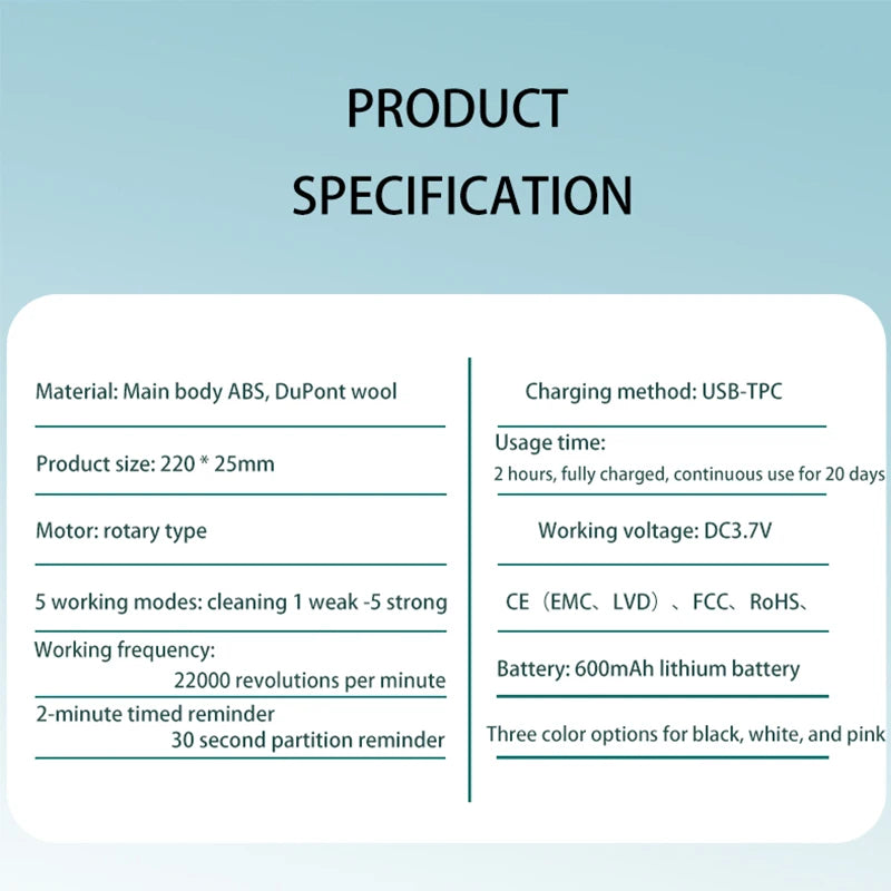2002 Rotating Electric Toothbrush &ndash; Six Cleaning Modes for Ultimate Oral Care