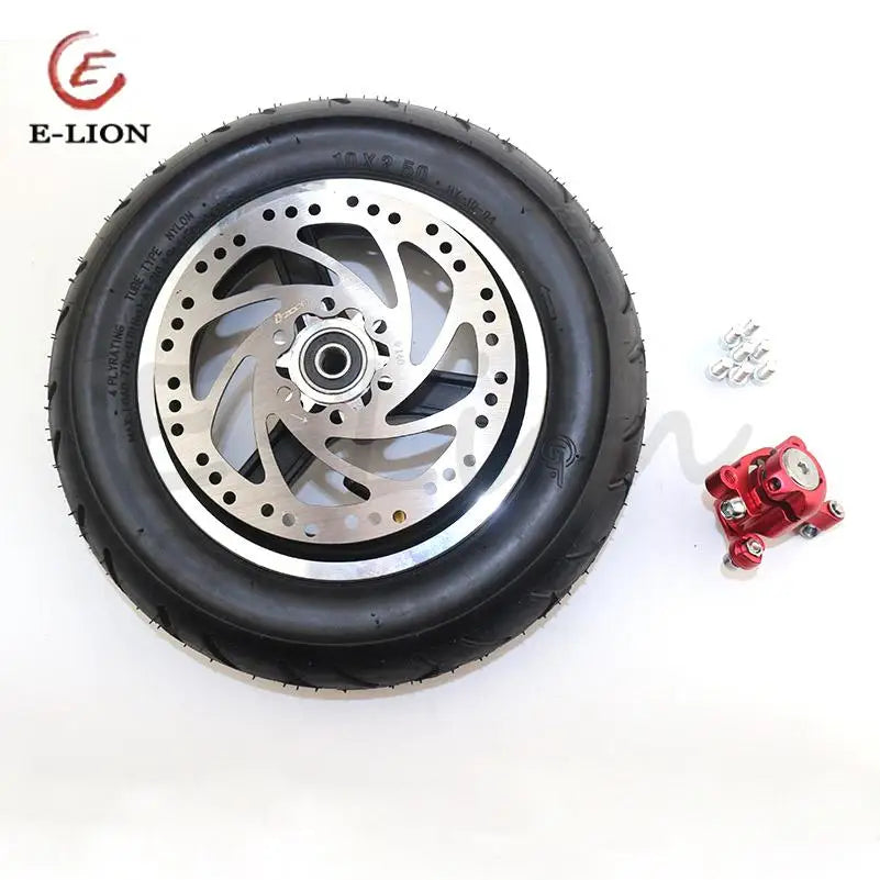 10 Inch Electric Scooter Wheels with Disc Brake - 10X2.50 Hollow Tyre Set