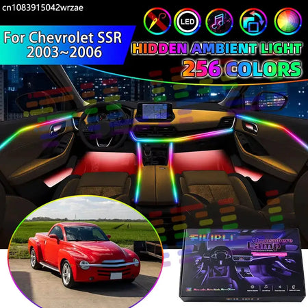 For Chevrolet SSR 2003~2006 2004 2005 RGB Car Interior Ambient Lights Strips Breathing Lighting Kit App Control LED strips Parts by InterCyprus Trading Ltd
