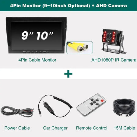 9 Inch Ahd Monitor With Ips Screen 4 Pin Av Cable For Trucks by InterCyprus Trading Ltd