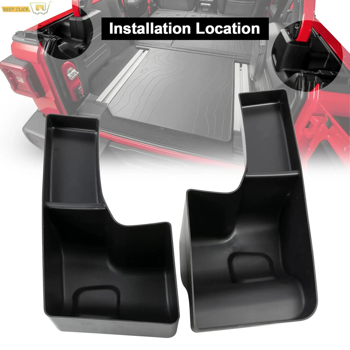Car Trunk Organizer Rear Back Seat Cargo Storage Box Tray Bin Container Kit For Jeep Wrangler JL 2018 2019 2020 2021 2022 2023 by InterCyprus Trading Ltd