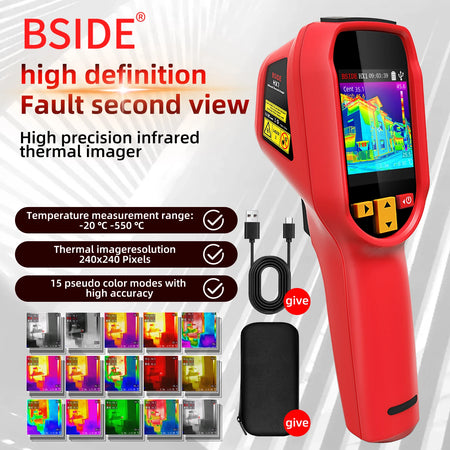 Handheld BSIDE HX1 Thermal Imaging Camera, 240&times;240 Resolution, -20&deg;C to 550&deg;C Range for Industrial, Fire Safety &amp; Inspection