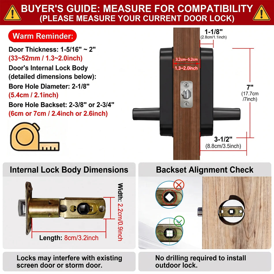 Smart Fingerprint Door Lock With Wifi App Control Nfc Waterproof Keyless Entry Security For Home
