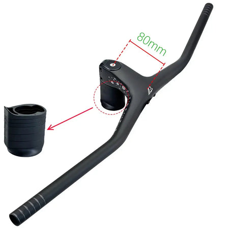 BALUGOE Carbon MTB Integrated Handlebar 28.6mm -17Degree Mtb Handlebars with Stem 740mm 60/70/80/90/100mm Bicycle Handlebar by InterCyprus Trading Ltd