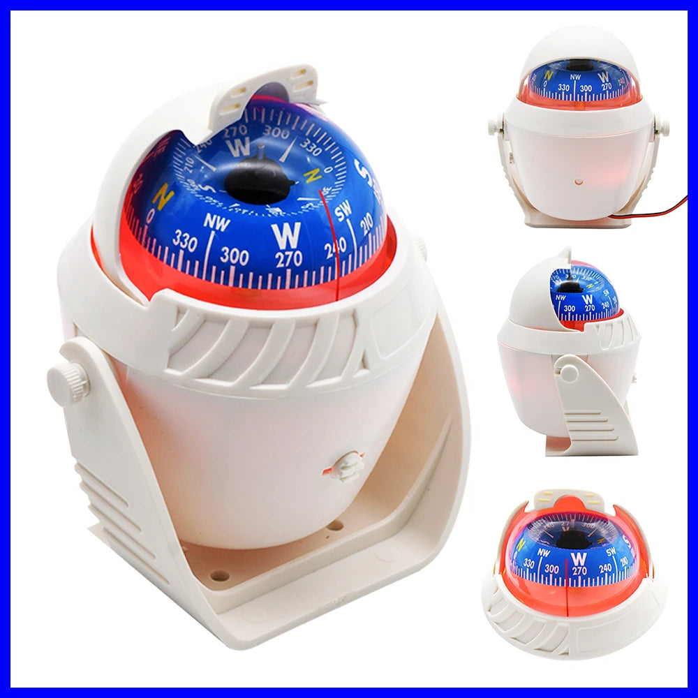 Waterproof IP67 Sea Pivoting Marine Compass &ndash; LED Light