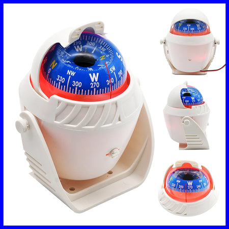 Waterproof IP67 Sea Pivoting Marine Compass &ndash; LED Light