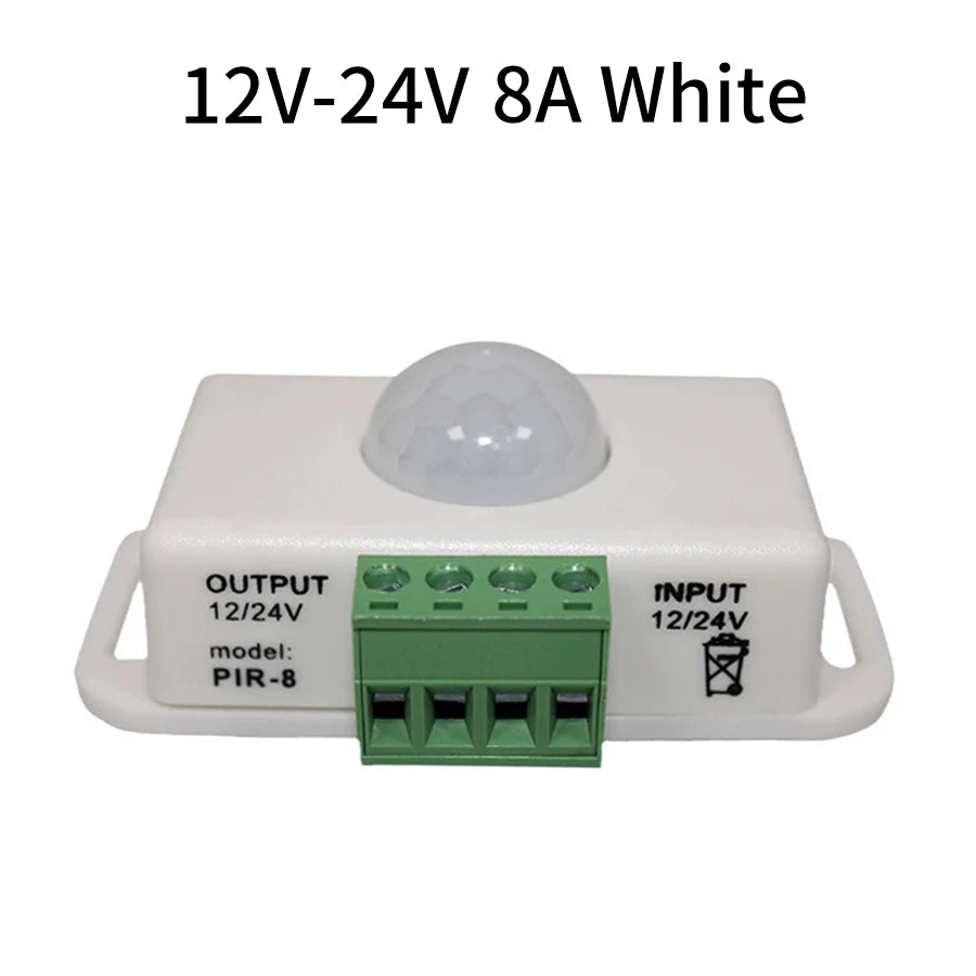 GGBEE DC 12V-24V PIR Motion Sensor Switch &ndash; Automatic Human Detection for Efficient LED Control white shell