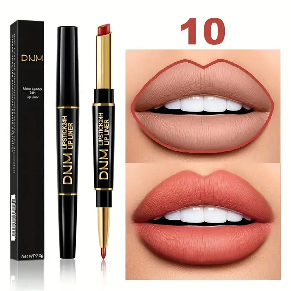 Double-ended Waterproof Lipstick &amp; Liner - High Pigment for Lasting Colour 10