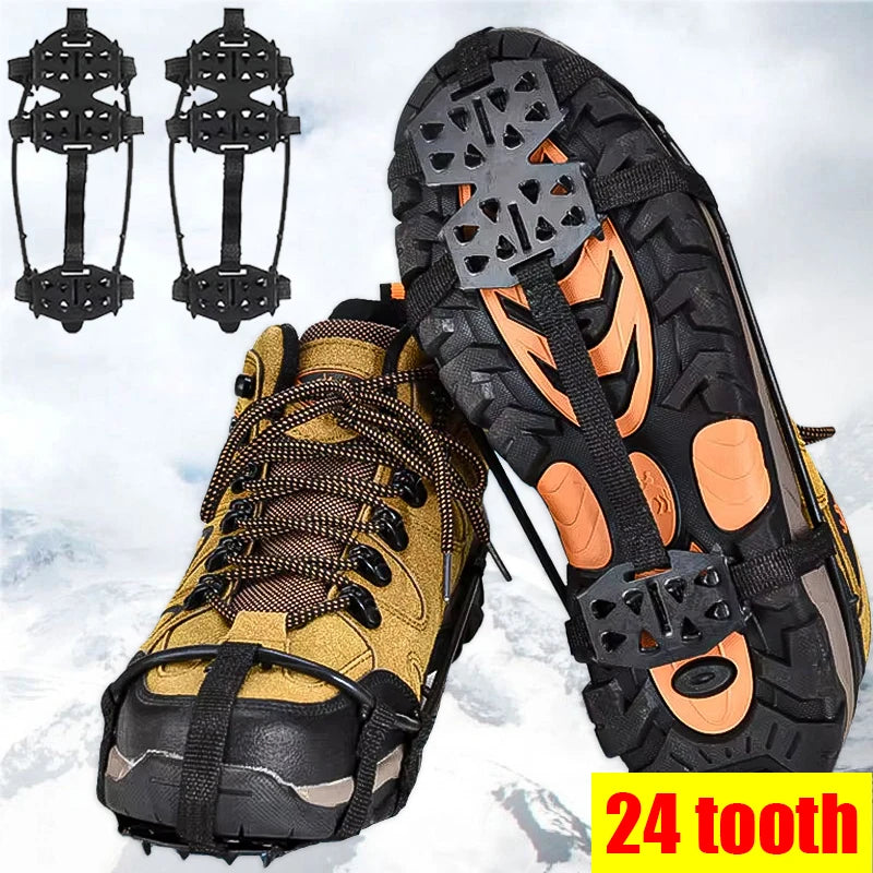 24-Tooth Non-Slip Crampons for Winter Climbing &amp; Outdoor Activities
