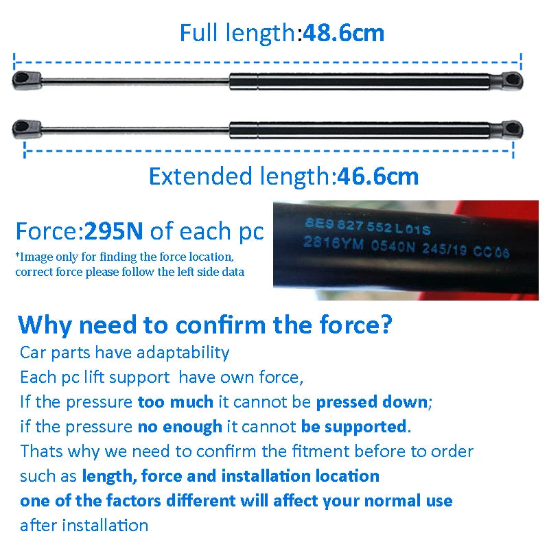 Plynové vzpery kapoty prednej časti Nissan Patrol Y62, 2 kusy