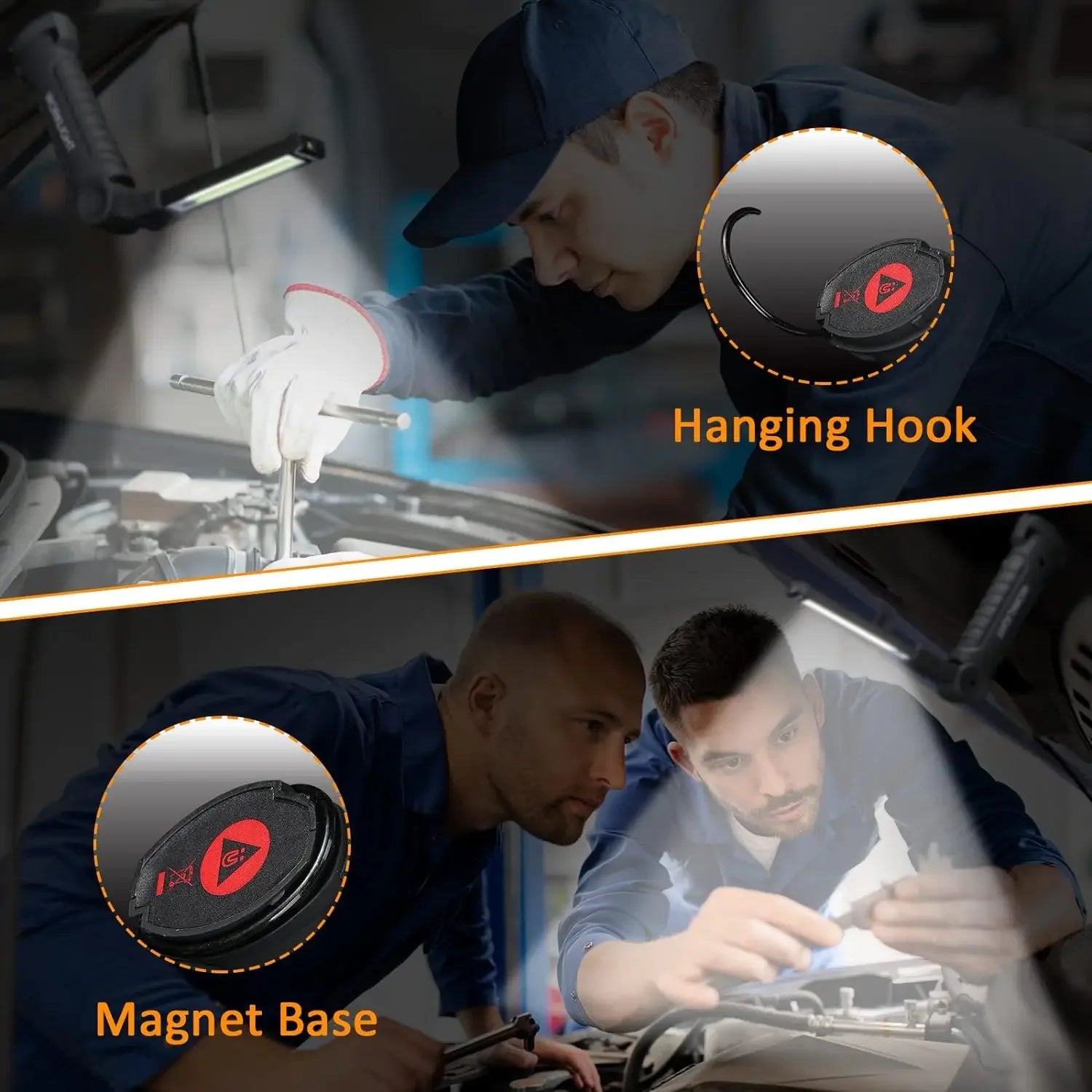 1-6PC Work Light &ndash; 360 Degree Rotating Hands Free Lighting