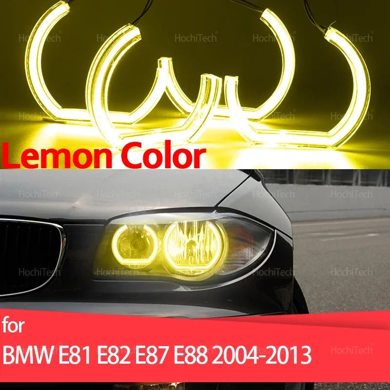 Sitruunan keltainen LED-enkeli-silmärengas sarja BMW 1-sarja E81 E82 E87 E88